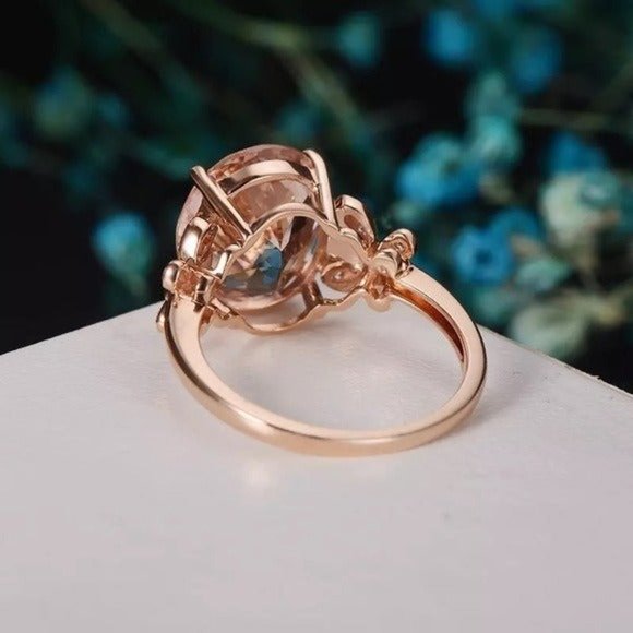 Rose gold butterfly ring pink tourmaline bohemian cottage core butterflies - Picture 3 of 7